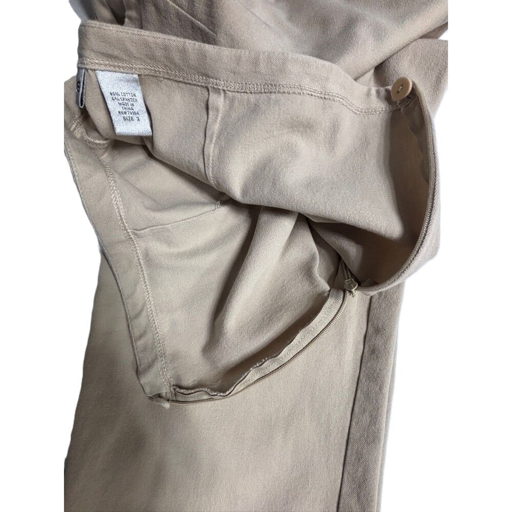 Chicos Pants 3 ( XL 16) Tan Beige Ankle Slim Leg Pull On Zipper Side Casual - Picture 6 of 9